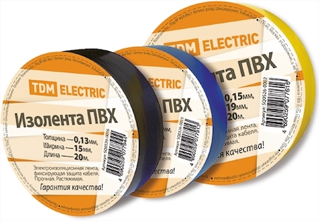 TDM ELECTRIC SQ0526-0004 Изолента ПВХ 0,15х19мм Зеленая 20метров TDM